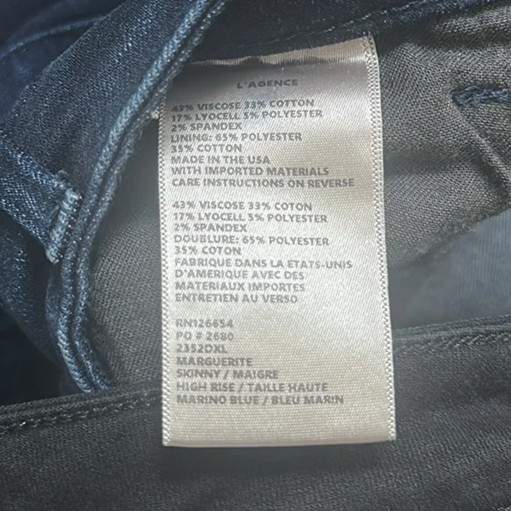 L’AGENCE Marguerite Skinny Jeans 2 Pairs Noir Marino Blue 28 - Picture 7 of 13